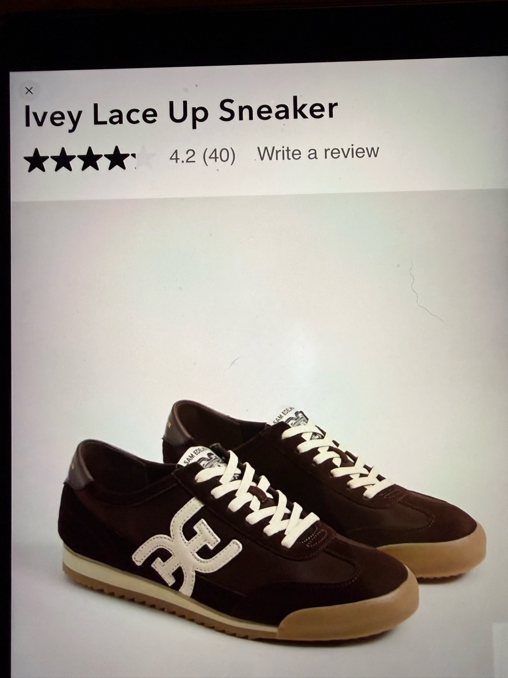 Sam Edelman Ivey Lace Up Sneaker New no tags or box